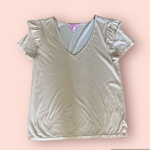Lilly Pulitzer Beige/Gold T-Shirt XS
